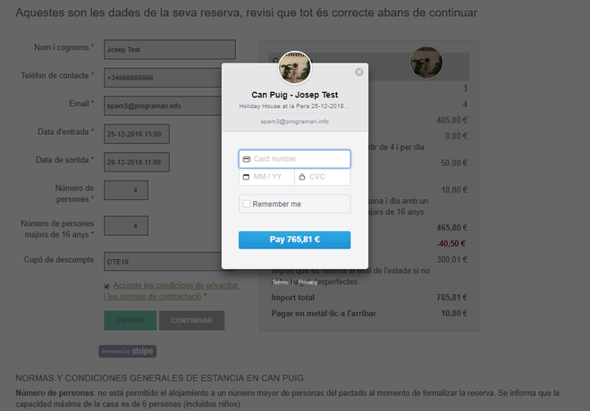 I la finestreta de pagament, molt senzilla i fàcil I la finestreta de pagament, molt senzilla i fàcil