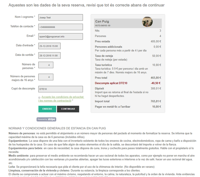 El següent pas és només comprovar les dades i acceptar les normes El següent pas és només comprovar les dades i acceptar les normes